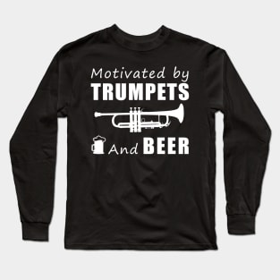 Trumpets & Brews: Where Musical Notes Meet Refreshing Pints! Long Sleeve T-Shirt